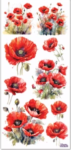 Adesivi Viola Fiori Papavero Rosso Artigianato Planner Fornitura Scrapbook - Foto 1 di 2