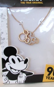 Disney Mickey Mouse Charms Necklace Pave crystals Gold 90 years of Mickey NEW - Picture 1 of 4