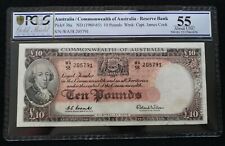 1960 Coombs Wilson R63 Australia 10 Pounds PCGS graded About UNC 55