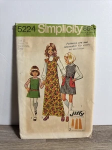 Simplicity 5224 Girls Jumper Dress Pattern 12 *Uncut* - Picture 1 of 3