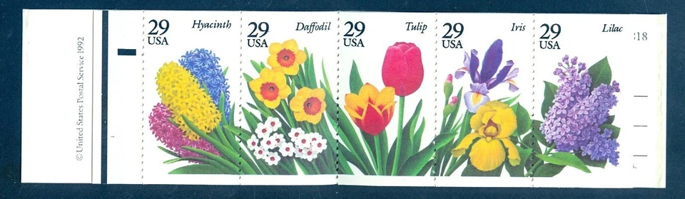 US 2760-2764 Spring Garden Flowers, pane/5 Mint NH - Image 1 of 1