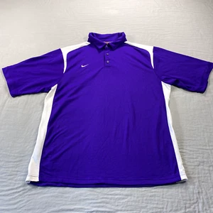 VINTAGE Nike Team Poloshirt Erwachsene Large blau Performance Freizeit Golf 90er Herren - Bild 1 von 9