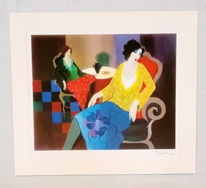 Itzchak Tarkay signiert 2009 Little Round Table #7 Seriolithographie NUR Kunstwerk - Bild 1 von 8