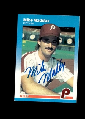 Mike Maddux 1987 Fleer Phillies authentic autographed card - Image 1 of 2