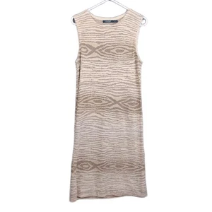 Ralph Lauren Dress Linen Cotton Crochet Beige Western Sleeveless Midi  M/L - Picture 1 of 9