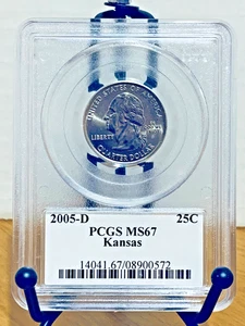 2005-D Washington Quarter Kansas PCGS MS67 Mint State 67 #08900572 - Picture 1 of 2