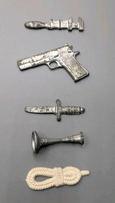 Vintage 1963 Parker Brothers CLUE Board Game 5 Miniature Replacement Weapons - Image 1 of 3