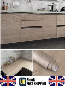 Light Oak Vinyl Wrap Self Adhesive Cupboard Worktop Waterproof Wood Effect - Picture 1 of 9