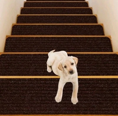 15 PIEZAS Alfombrillas Antideslizantes Escaleras 30" x 8" Antideslizantes Pisadas Alfombra Marrón Foto 1 de 4