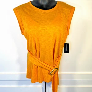 INC Tank Top Tunic Women's M Sash Waist with Modern Gold Buckle NWT - Picture 1 of 12