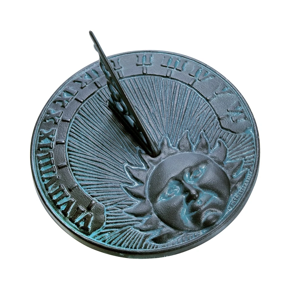 Reloj de sol Rome 2518 Daybreak, hierro fundido con acabado Verdigris, 10,5 pulgadas de diámetro Foto 1 de 1