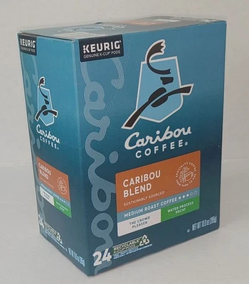 CARIBOU COFFEE Caribou Blend Medium Roast Coffee Keurig K-Cups Pods 24 ct