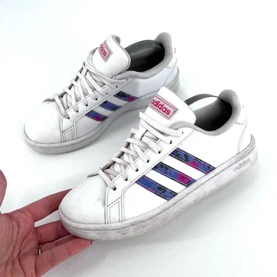 Adidas Grand Court white leather Sneakers White Floral Size 6.5 - Image 1 of 4