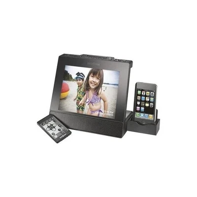 Insignia 8" Digital Photo Frame with Apple iPod Dock - Black W/ Remote - Image 1 of 4