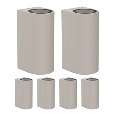 6x Wandleuchte ALSE für außen IP54 Up-/Downlight grau matt rund 2x GU10 max. - Bild 1 von 4