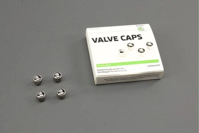 Genuine Skoda logo tyre valve cap set (for rubber/brass valves) 000071215C - Image 1 of 4