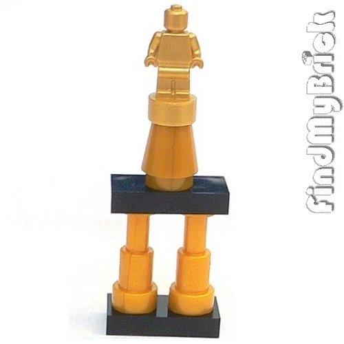 U030C Lego Minifigura Metálica Oro Trofeo Estatuilla con Perla Oro Soporte - NUEVO Foto 1 de 1