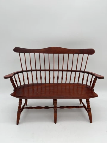 EUC Vintage Miniature Windsor Reproduction of American Colonial Bench Cover