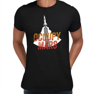 Maglietta collo Occupy Mars Space NASA Project SpaceX Rocket Stars Crew - Foto 1 di 11
