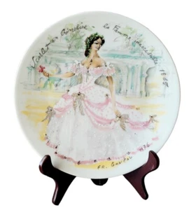 Henri D'Arceau-Limoges Le Femmes Du Siecle Scarlet en Crinoline-1865 Plate  - Picture 1 of 3