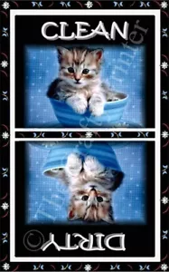 DISHWASHER MAGNET - CAT - Sweet Gray Tabby Kitten - (Clean-Dirty) SHIP FREE! - Picture 1 of 1