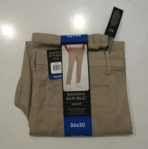 BANANA REPUBLIC Straight Chino Pants Tan 30 W x 34 L NWT Mens - Picture 1 of 3
