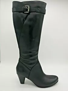 Botas de montar Ecco de cuero negro con cremallera lateral de tacón alto para mujer 38 EE. UU. 7-7.5 informales - Imagen 1 de 9