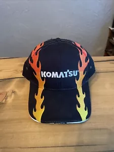 Komatsu Black Flames Strapback Adjustable cap hat Vintage - Picture 1 of 6