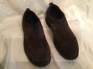 Propet mens walking shoes Size 10.5 Shock Absorber Insoles suede/ leather brown 