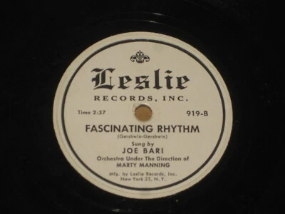 HOLY GRAIL JOE BARI TONY BENNETT 10" LESLIE 78 1ST RECORD FASCINATING RHYTHM VG - Image 1 of 4