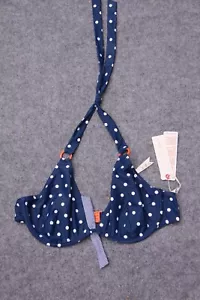 BIKINI OBERTEIL GRÖSSE 36 B VON ESPRIT DUNKELBLAU MIT WEISSEN PÜNKTCHEN - Bild 1 von 2