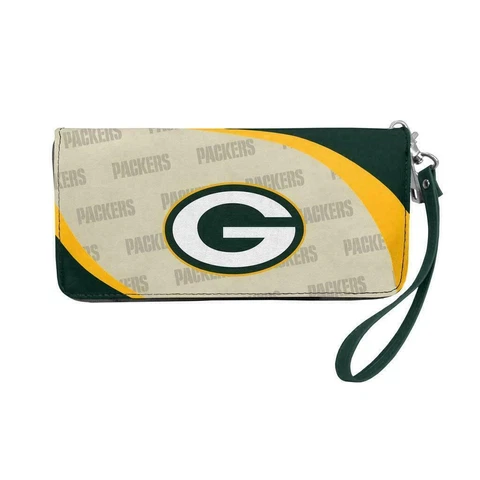 Green Bay Packers NFL Curve Zip Organizer Ladies Wallet Cover
