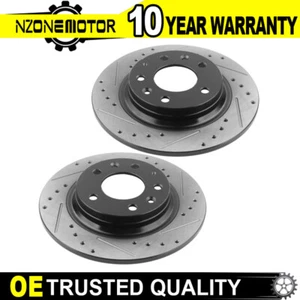 Rear Black Drilled and Slotted Brake Rotors for  Fusion MX-5 Miata 2006-2010 - Bild 1 von 6