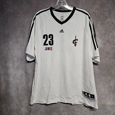 Camiseta deportiva rara Adidas Cleveland Cavaliers LeBron James 23 pre juego calentamiento L Foto 1 de 4