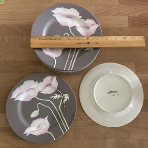Fitz & Floyd Pavot Gris Art Deco MCM Salat Dessert Teller 7,5" 1981 x8 - Bild 1 von 1