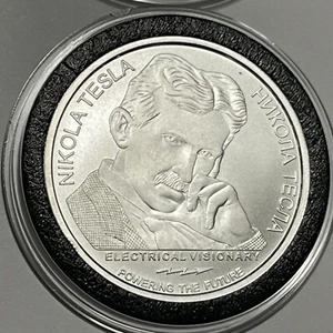 Nikola Tesla Wardenclyffe Tower seltene Münze 1 Feinunze 0,999 Feinsilber Medaille - Bild 1 von 10