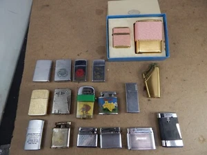 Mixed Lot of 17 vintage LIGHTERS Zippos Scripto Ronson Lift-Arm Bentley & other - Picture 1 of 16
