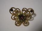 Vintage Signed Coro Butterfly Gold Tone Rhinestone Brooch