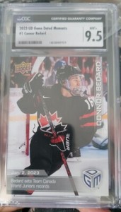 2023 Upper Deck Game Dated Moments Connor Bedard #1 CGC 9.5