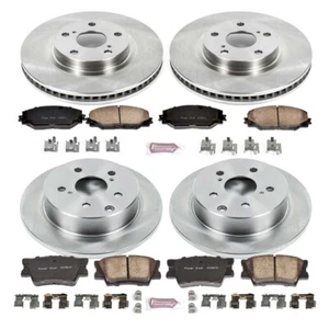 PowerStop KOE4101 Front and Rear Disc Brake Kit Rotors Pads Set for 2006-18 RAV4 - Foto 1 di 1
