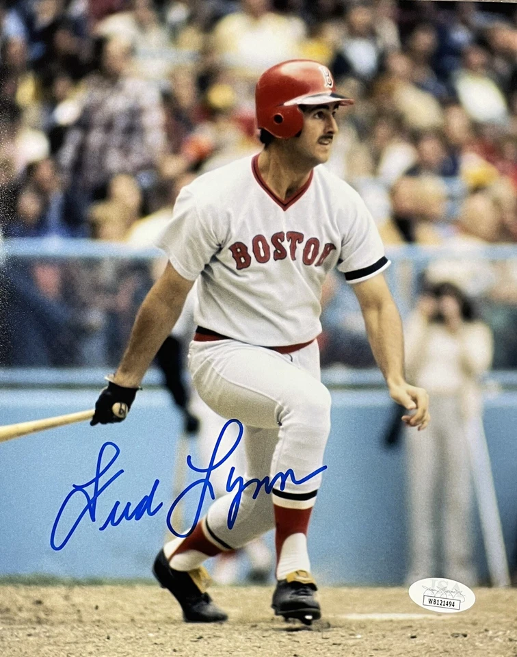 Fred Lynn 1975 AL ROY/MVP Boston Red Sox Pose #2 Autographed 8x10 JSA Witnessed - Image 1 of 1