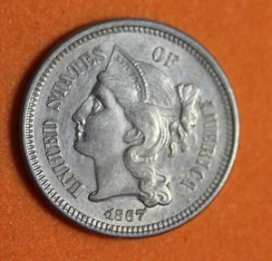 Estate Find 1867 - Three Cent Nickel!! #K33657 - Picture 1 of 2