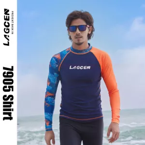 CAMISAS PARA HOMBRE PROTECTORES CONTRA ERUPCIONES MANGA LARGA SURF SNORKELING DEPORTES ACUÁTICOS NATACIÓN 7905 - Imagen 1 de 8