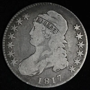 1817 Capped Bust Silver Half Dollar FINE E271 AXCCA - Picture 1 of 2