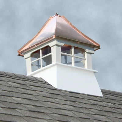 Accentua Rainier Vinyl Cupola with Copper Roof, 20 in. Square, 32 in. High - Image 1 of 2