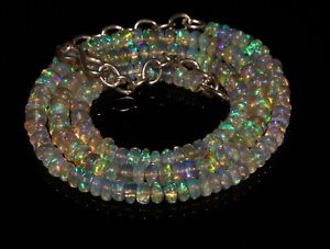 100% NATURAL 16 Inches Ethiopian Opal Jumbo Fire ROUNDED BEADS NECKLACE