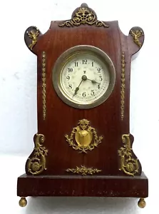 Pendulette mécanique XIXème Bois Laiton Doré Angelots Putti 1900 fonctionne - Imagen 1 de 10