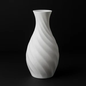 White Spiral Vase – 3D Printed Modern Minimalist Home Decor 8" - Picture 1 of 6