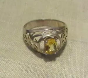 925 Silber (Sterling) Ring durchbrochen gelb Mitte 7 1/4 - Bild 1 von 12