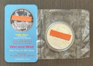 CMG Mint 1 Oz .999 Silver Art Round Wet & Wild "Girls Just Wanna Have Fun" W COA - Picture 1 of 4
